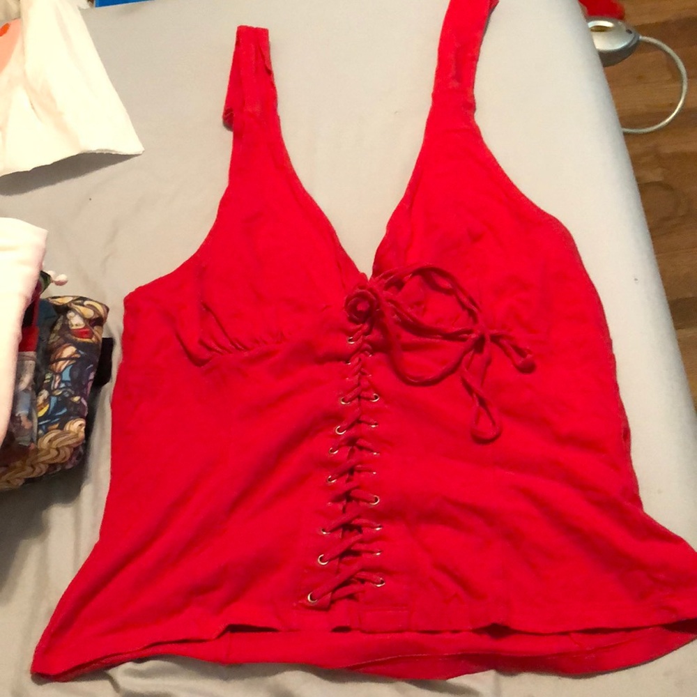 Red tank top